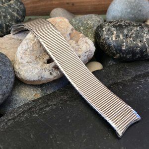 17.2mm 10k White Gold-Fill Thinline Speidel Unused nos 1970s Vintage Watch Band